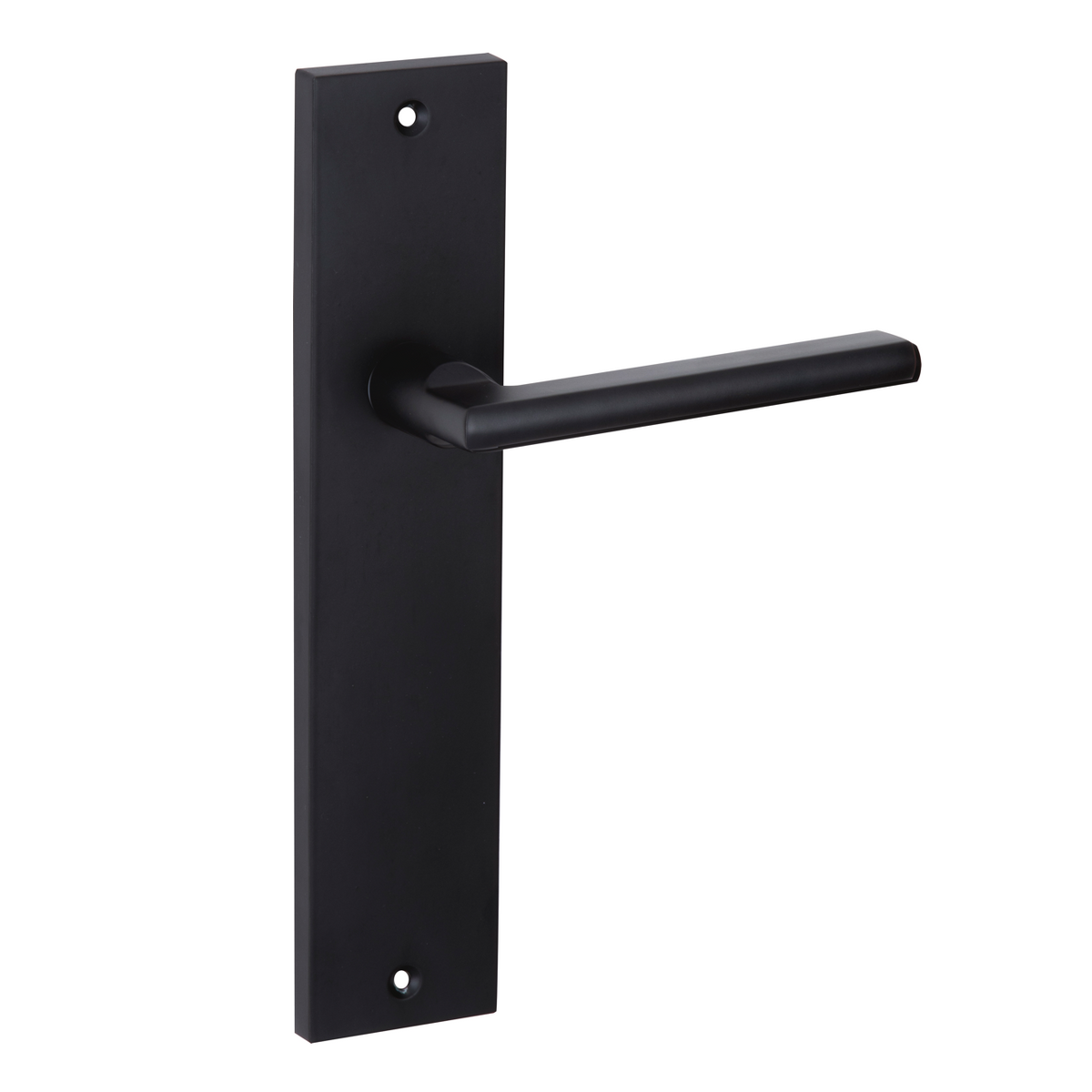 Deurkruk model '530' met matzwarte rechthoekige aluminium schild voor deuren
