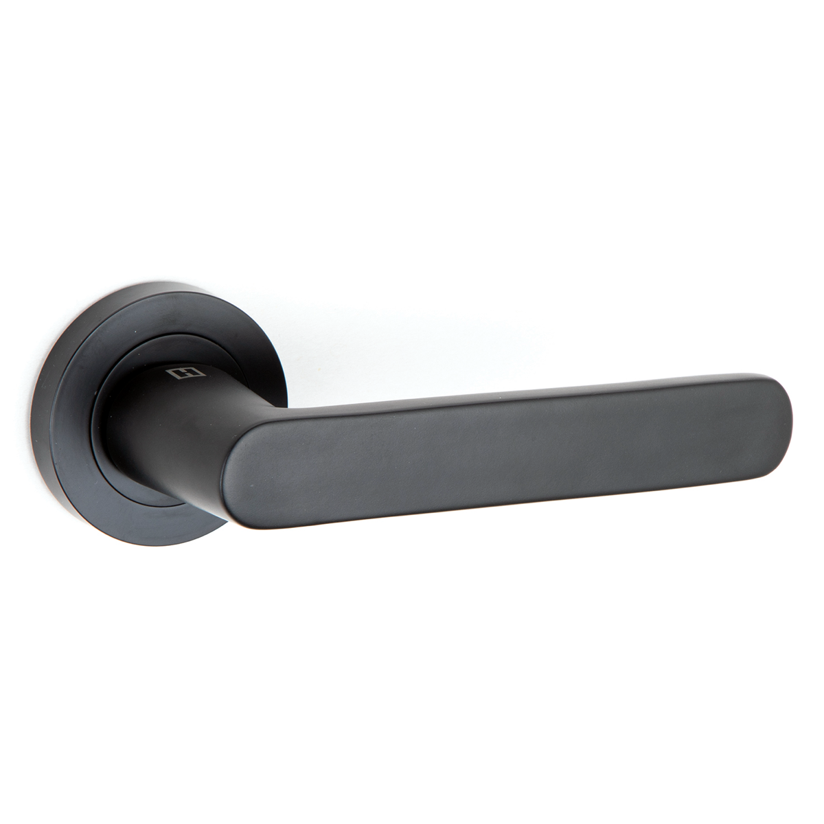Aluminium deurklink met ronde rozet R-210 zwart