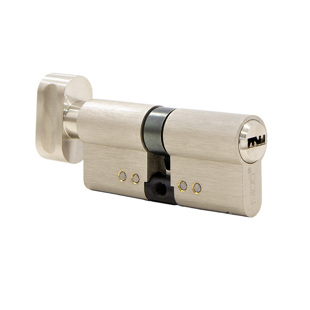 Hoogwaardige vernikkelde veiligheidscilinder 30x30 met knop voor deuren