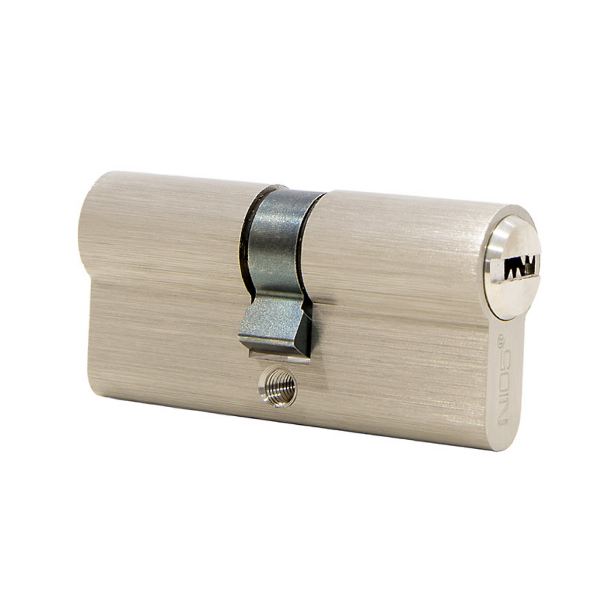 Veiligheidscilinder 30x30 vernikkeld met lange meenemer voor deuren