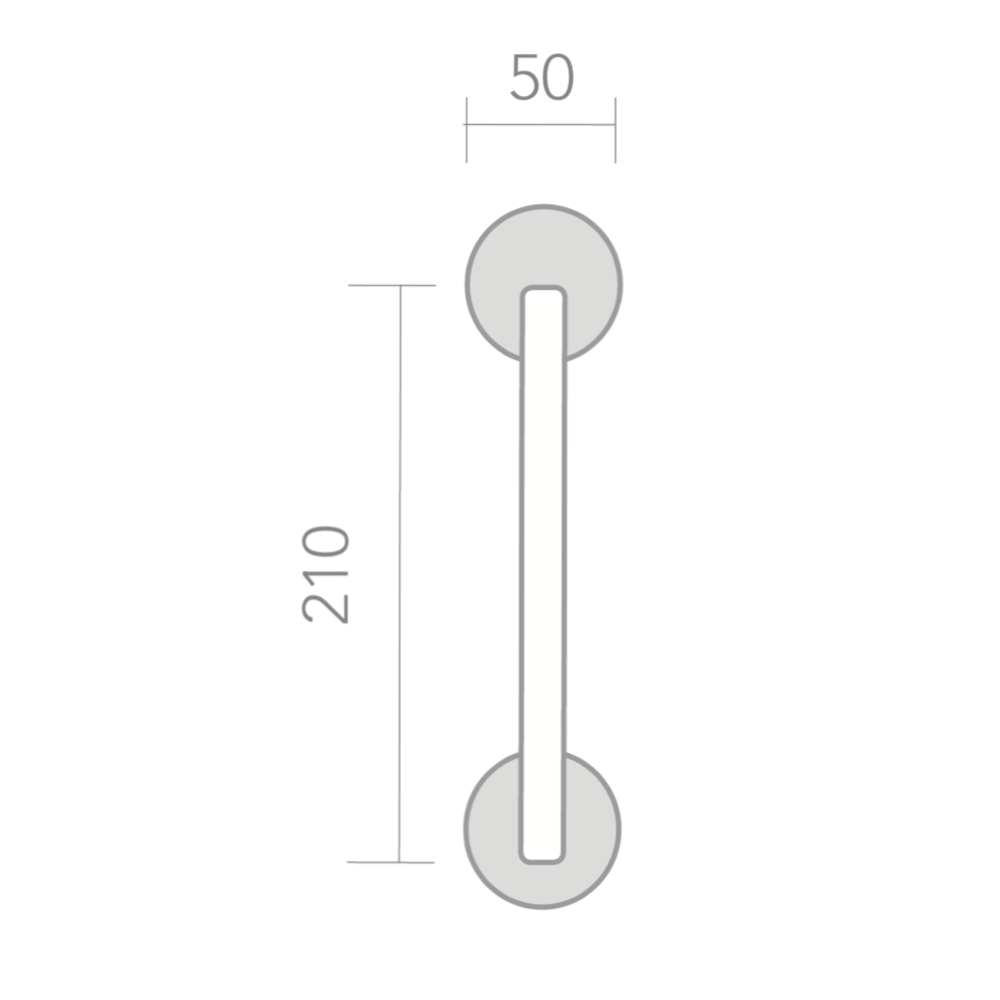 Aluminium deurkruk op ronde rozet, witte afwerking, model 534A