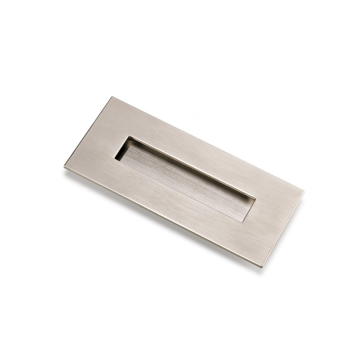 Rechthoekige vernikkelde inbouwgreep 3790 van 155x73mm voor meubels en kasten