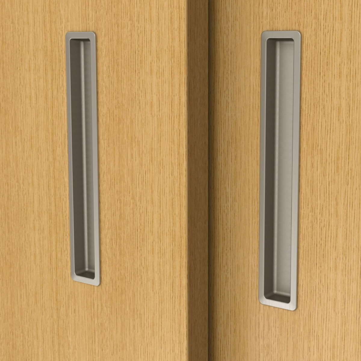 Ingefreesde deurgreep voor kastschuifdeur van 150 mm lang x 25 mm breed