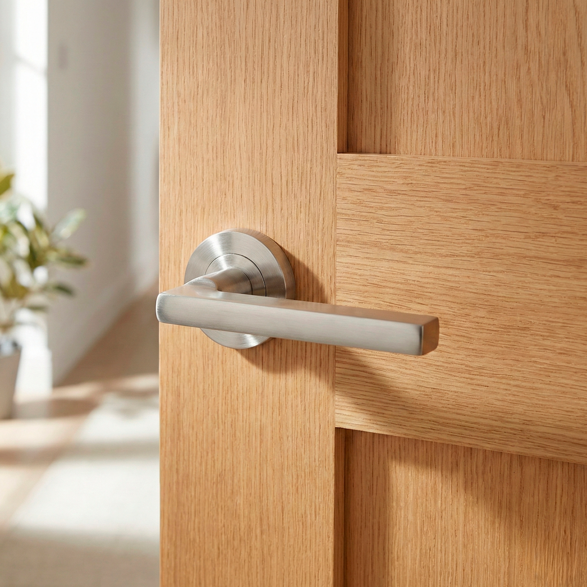 Manilla '530A' met ronde aluminium rozet voor deuren, afwerking gesatineerd nikkel