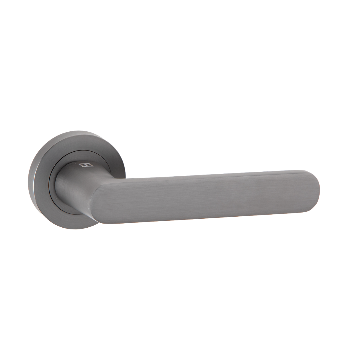 Deurkruk met ronde rozet in aluminium R-210 grafiet