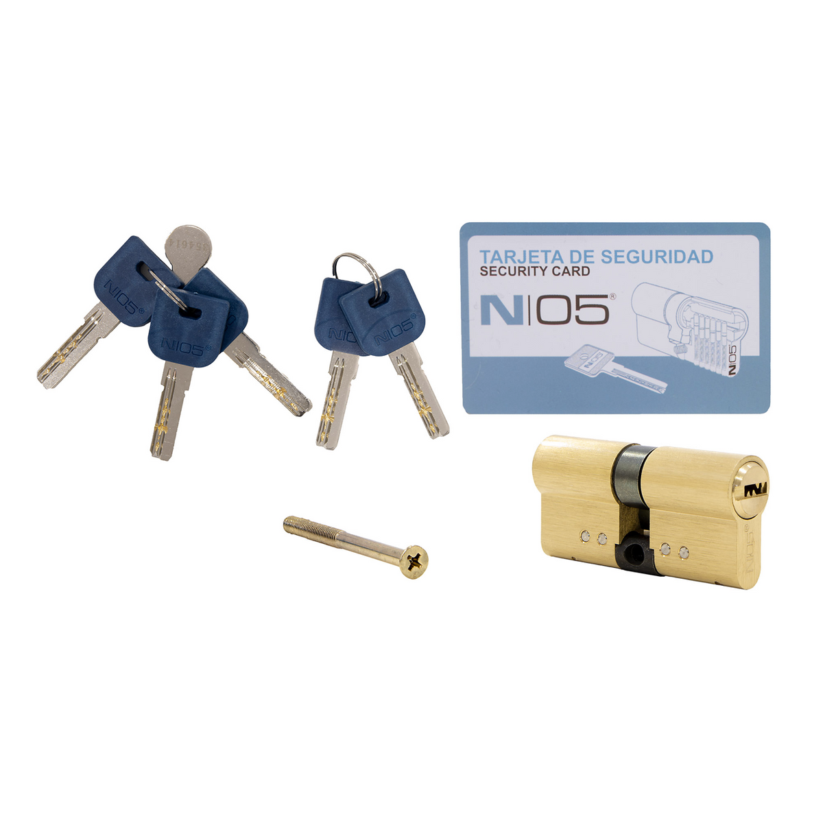 Hoge veiligheidscilinder 35x35 messing met lange baard voor deuren