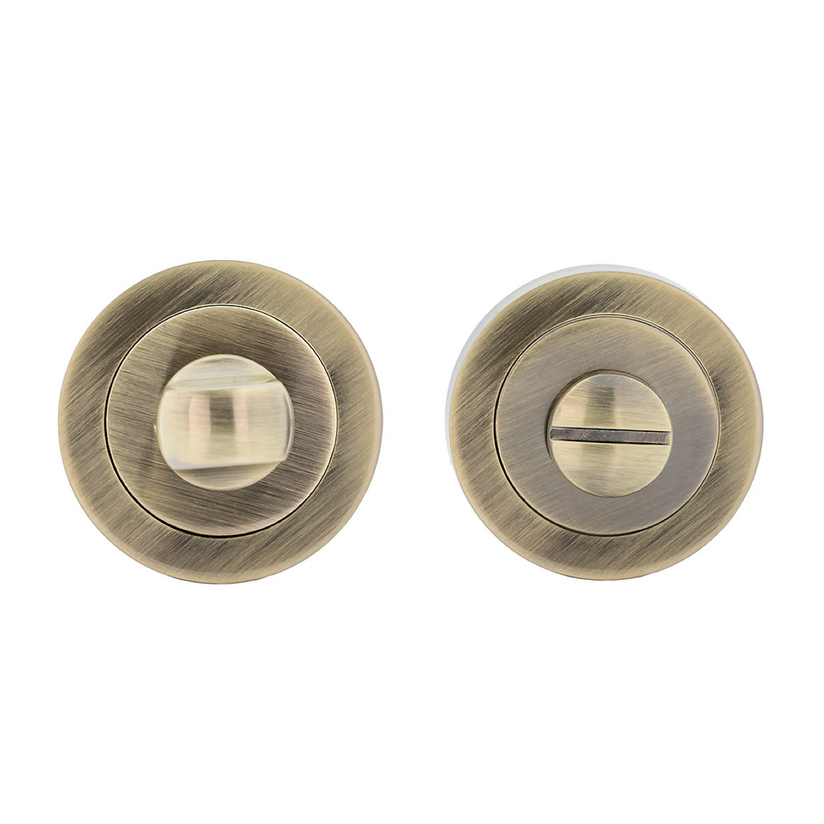 Vrijzet-slot van zamak met ronde rozet van 50 mm in lederafwerking