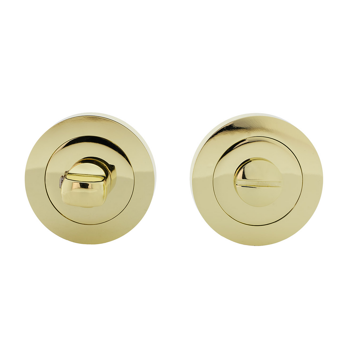 Zamak wc-slot met ronde rozet van 50mm in glanzend goud