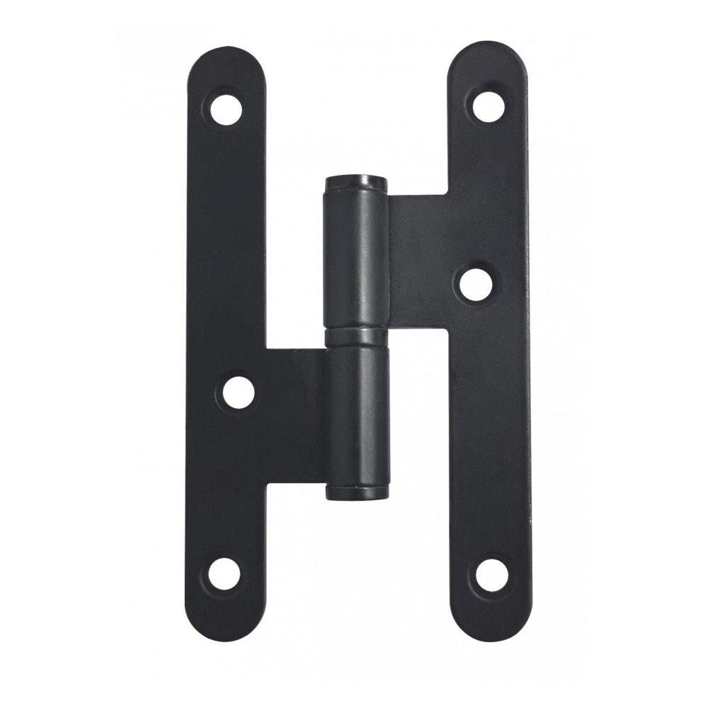 Deurscharnier met ronde knop in zwarte afwerking, zonder knop, 100 x 57
