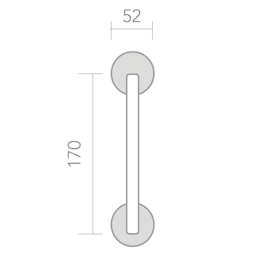 Aluminium deurklink model 554 in leerkleur met ronde rozet