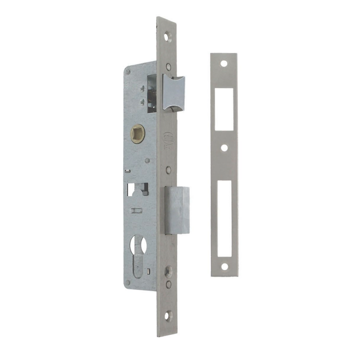 Slot voor metalen profielen, 85 mm doornafstand en 20 mm doornmaat, met rechte voorplaat
