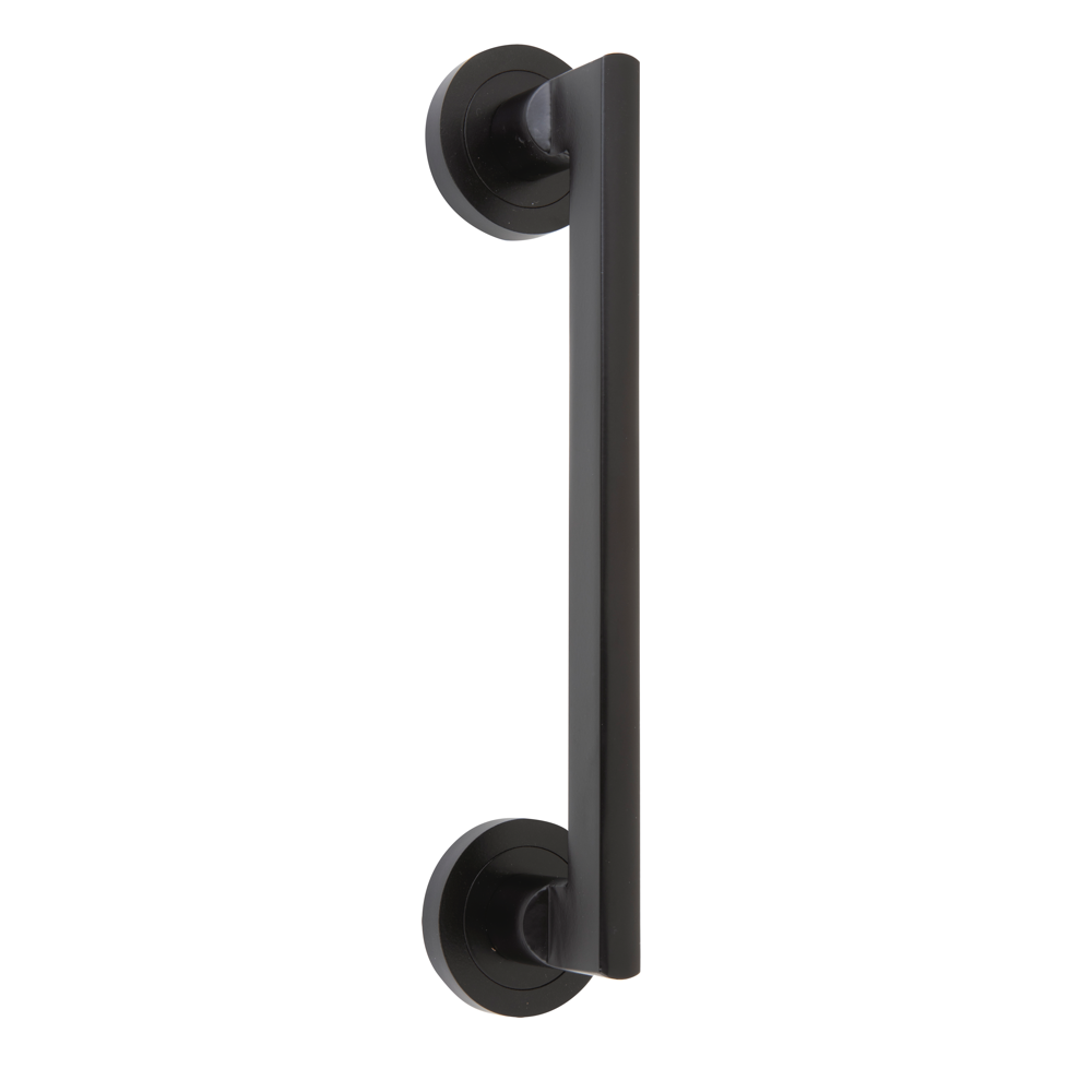 Aluminium deurklink met ronde rozet in zwarte afwerking model 534A
