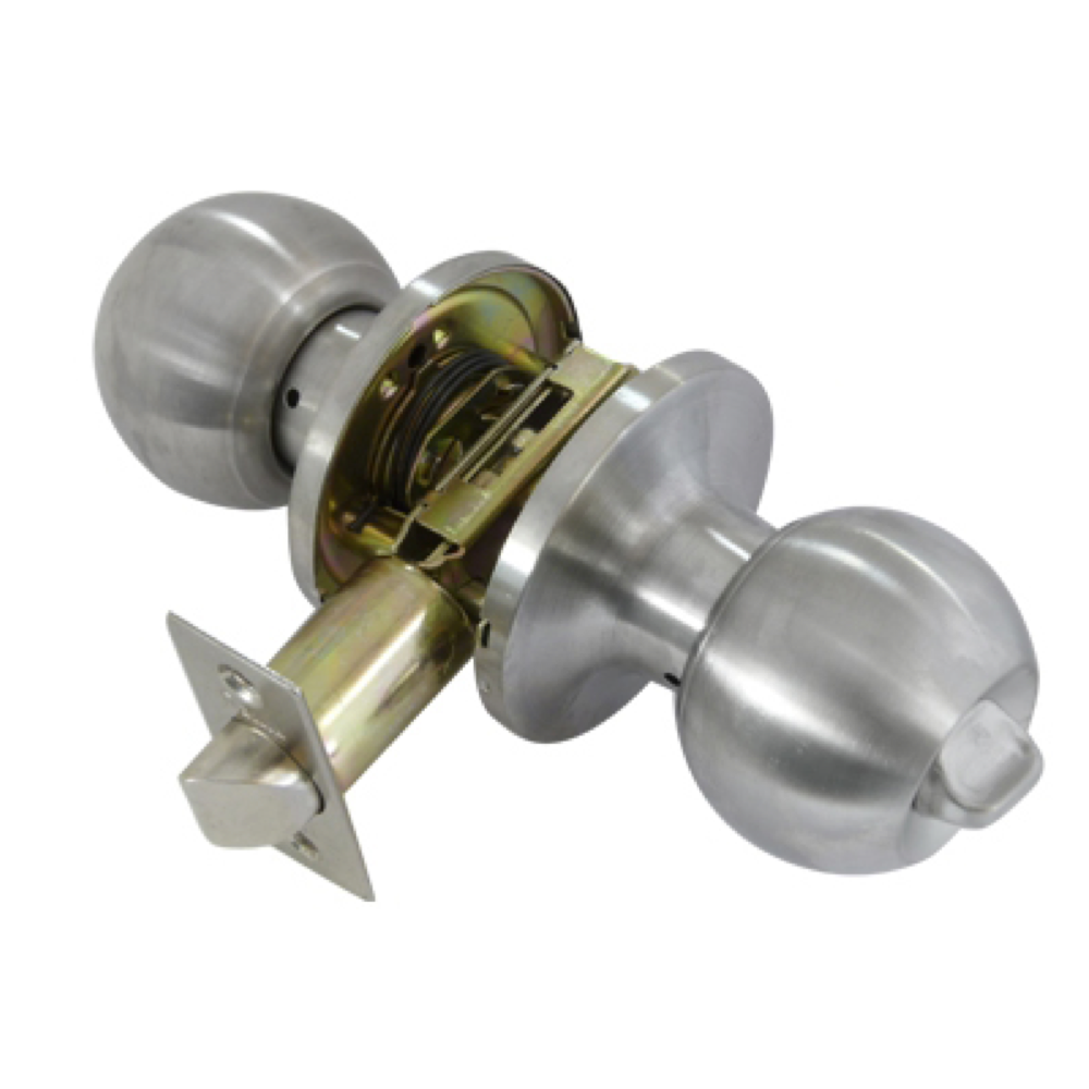 Ronde draaibare badkamerdeurknop in roestvrij staal model 608