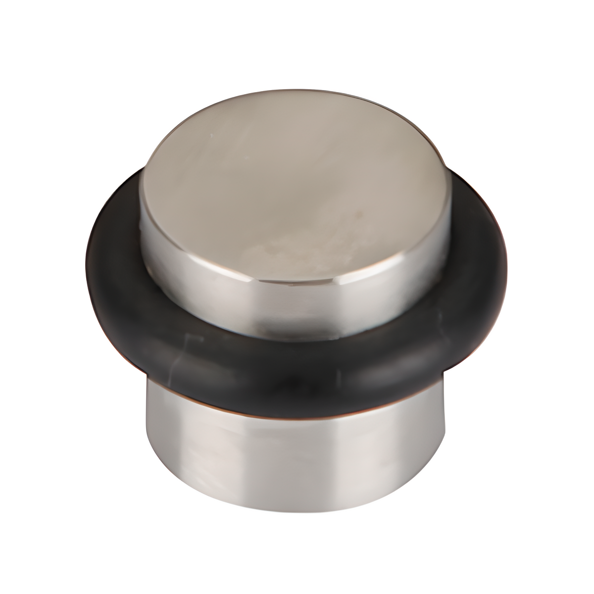 Cilindrische deurstoper met rubberen demper en een diameter van 19 mm