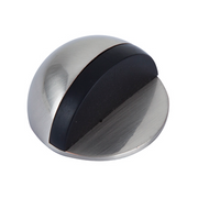 Zamak halfronde deurstopper met zwart rubber