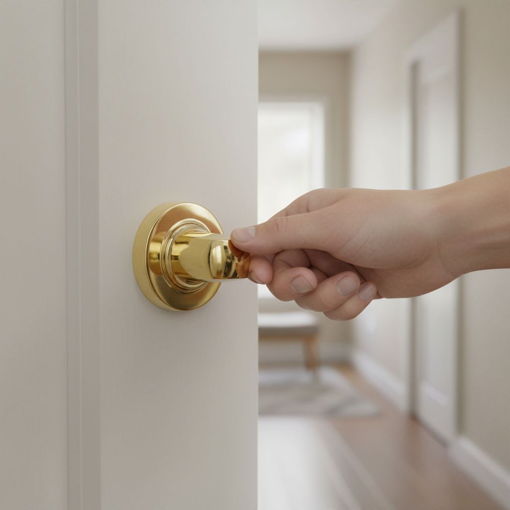 35 mm diameter fitting in a glossy gold finish for doors